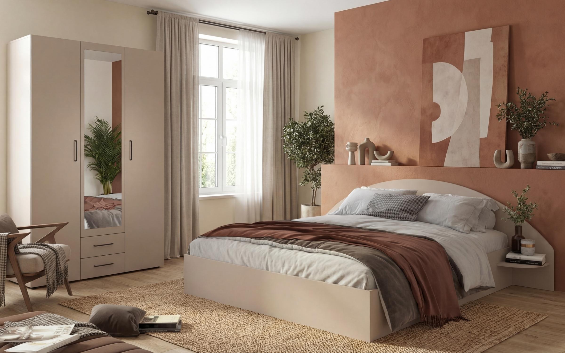 Double bed for mattress 140/200 Lorraine, cashmere  3
